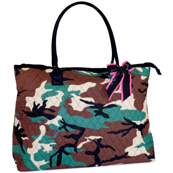 Camo Quilted Tote Bag